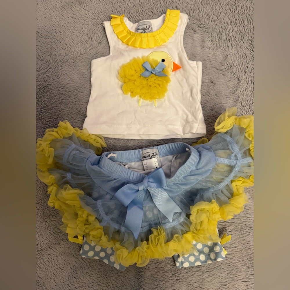 Mud Pie Yellow and Blue Easter Outfit
